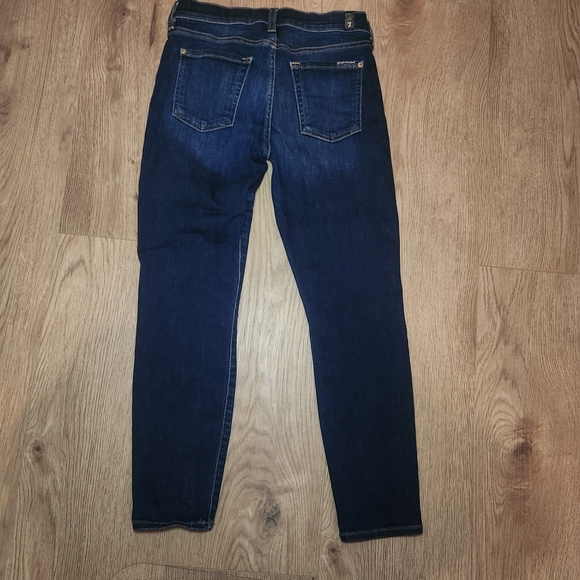 7 For All Mankind Deep Indigo Cropped Gwenevere Skinny Jeans - Picture 4 of 4